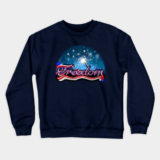 Freedom Starry Sky with Sparkler Crewneck Sweatshirt by graceface